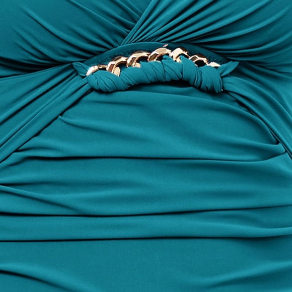 PROFILE BY GOTTEX unchain my heart halter teal modest one piece swim dress NWT - Picture 9 of 10